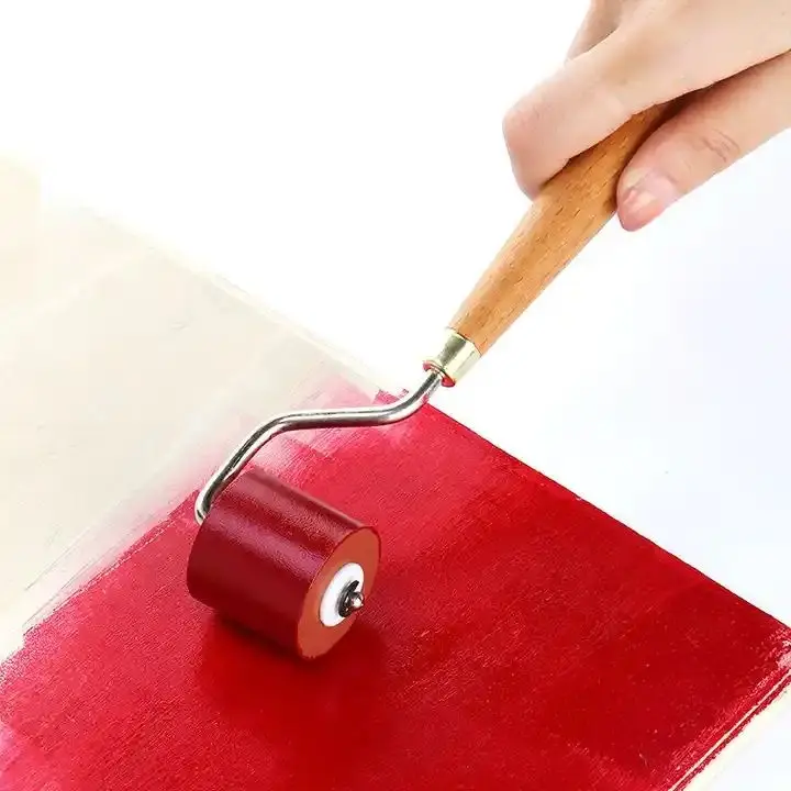 Keep Smiling Polymer Acrylic Clay Rolling Pin Polymer Clay Stamping Tool With Wooden Hand