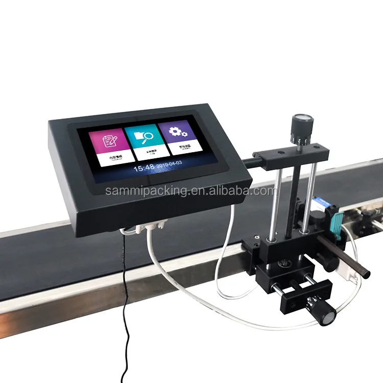 Top sale not blocked automatic inkjet printing machine date coder machine with bracket with conveyor