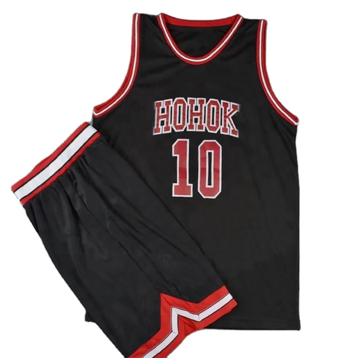 High Quality Custom Team Name Number Basketball Jersey Color Design Basketball Uniform Embroidery for Men Patch White Red Black