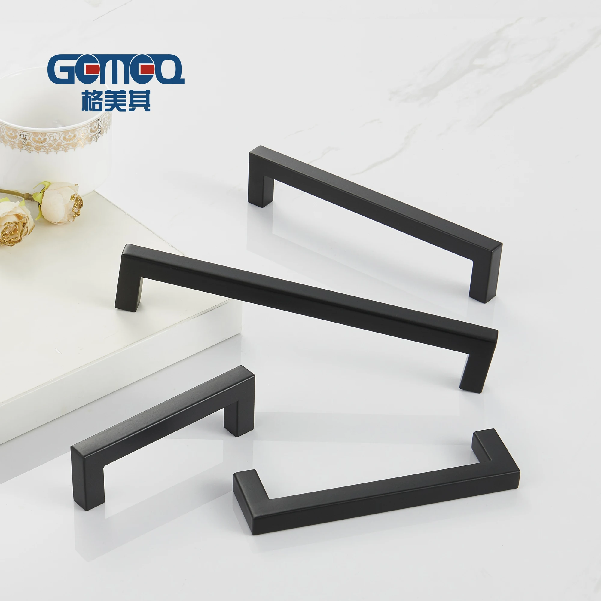 Cabinet Door Drawer Square Pull Black Matt Kitchen Handle Pull Furniture Hardware