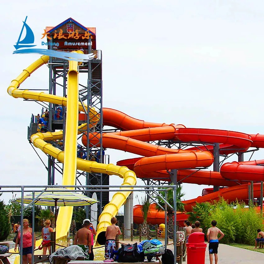 Dalang Brand Water Park Equipment Spiral Water Slide Theme Park Rides Amusement Park Equipment Fiberglass Water Slide Parts