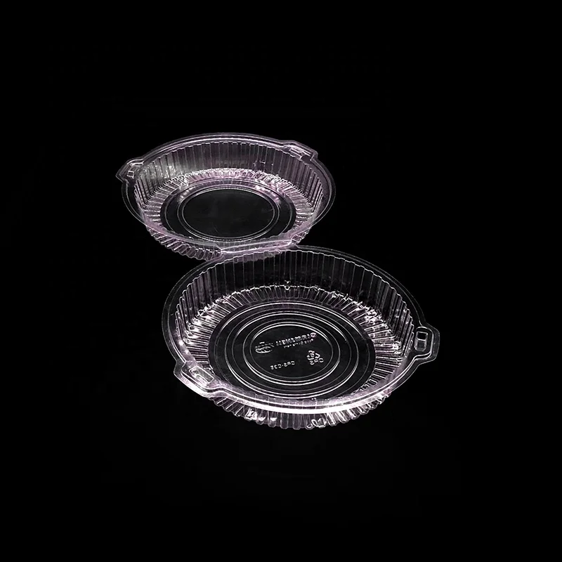wholesale 10 Inches Plastic Clear round Clamshell Cake Box  hinged food container for bake