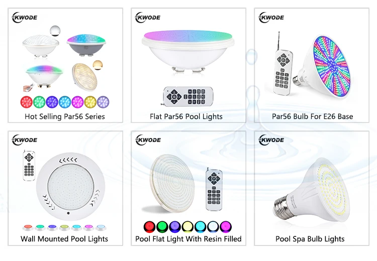 3Years Warranty Kwode Factory Wholesale Par56 Rgb Glass Led Bulb 18 36 Watt Led For Inground Swimming Pools