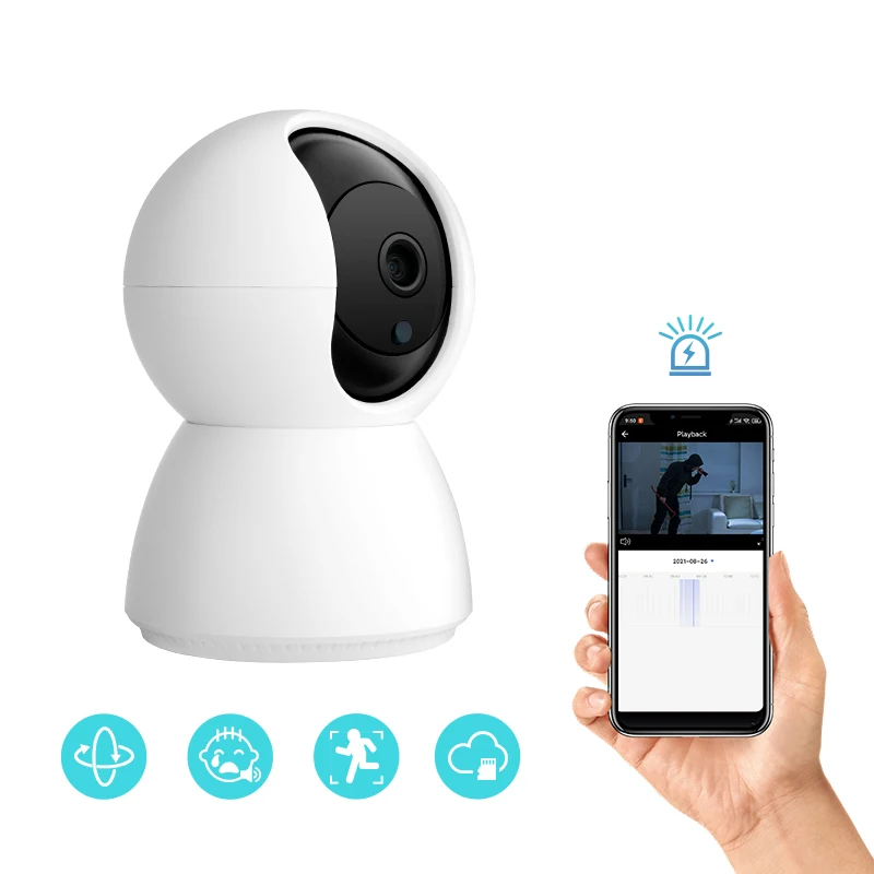 HD tuya smart baby cry detection alarm babyphone automatic infrared night vision video baby monitor with camera and audio