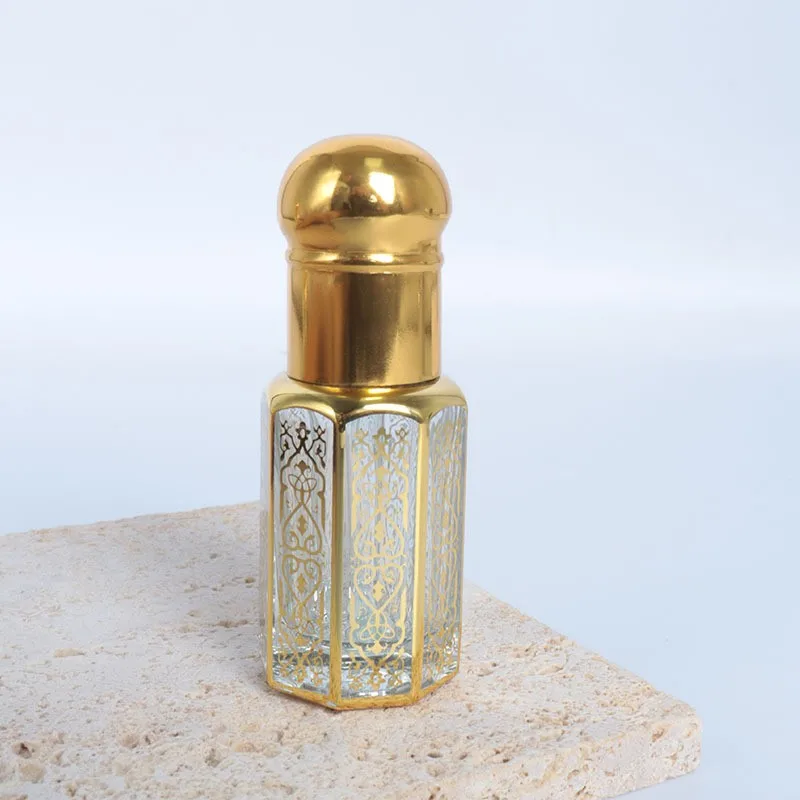Custom Glass essential oil roller bottle empty 3ml 6ml 12ml crystal attar perfume roll on bottles