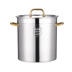 304 Stainless Steel Kitchen Hot Soup Pot Thickened Metal Commercial Cooking Kitchen Pots Soup & Stock Pots