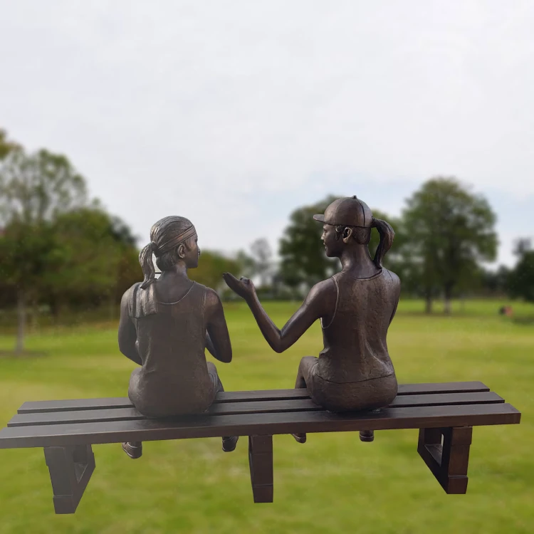 Sports ball figure family child cast copper bronze sculpture