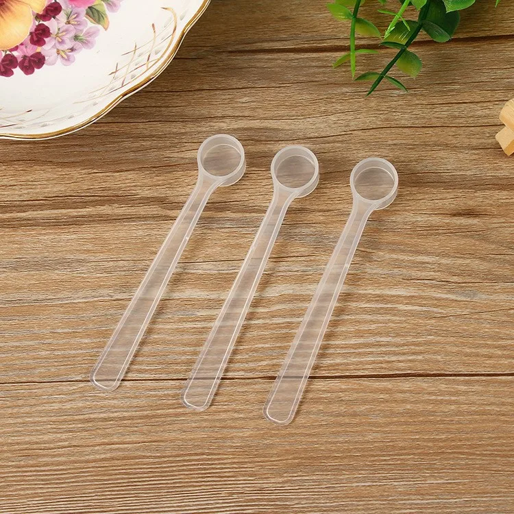 1.2ml 0.5g Long Round Flat Bottom White Plastic PP Measuring Spoon For Milk Powder Support Customization