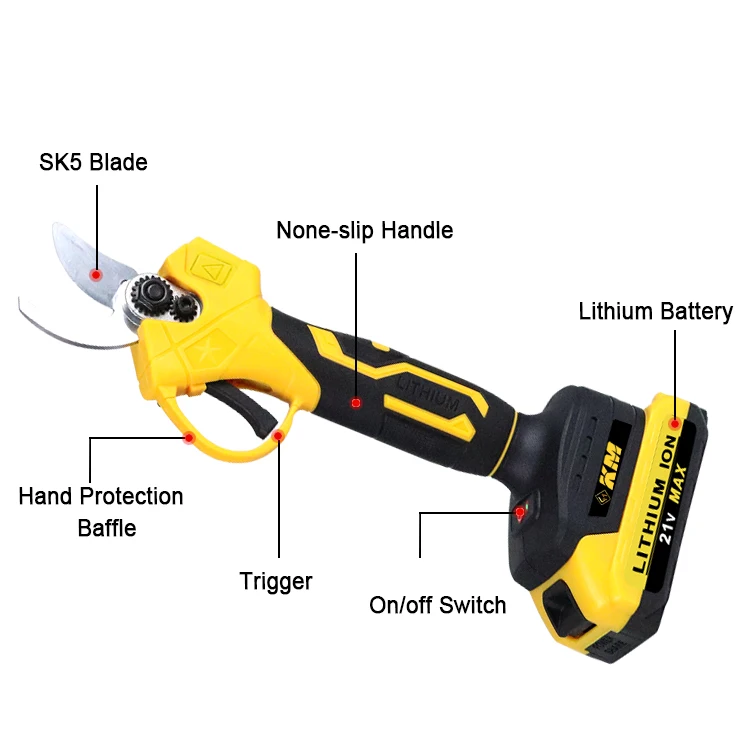 APS111 China Supplier Tree Branches Cutting Sissoris Electric Pruning Shears Battery Powered