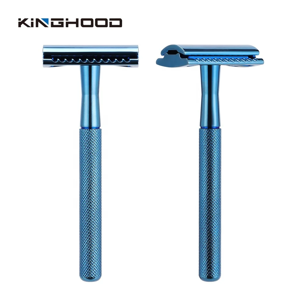 Custom Eco Friendly Barber Shaving Metal Handle Stainless Steel Double Edge Safety Razor For Men