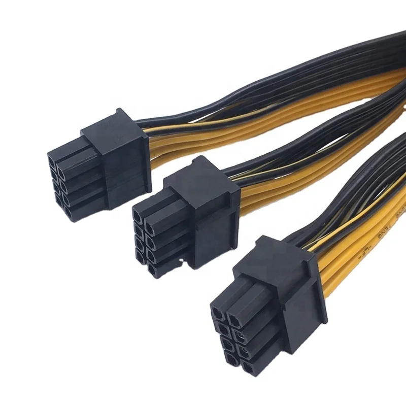 18AWG Video Graphics Card Power Cable 8 pin male to Dual 8pin 2 x (6+2) Male PCI-E Splitter Y Power cable