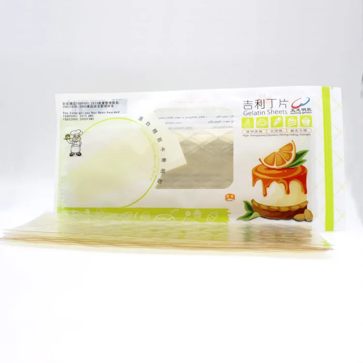 
Food Additive Bovine Edible Gelatin sheet Halal 120 Bloom for Baking 