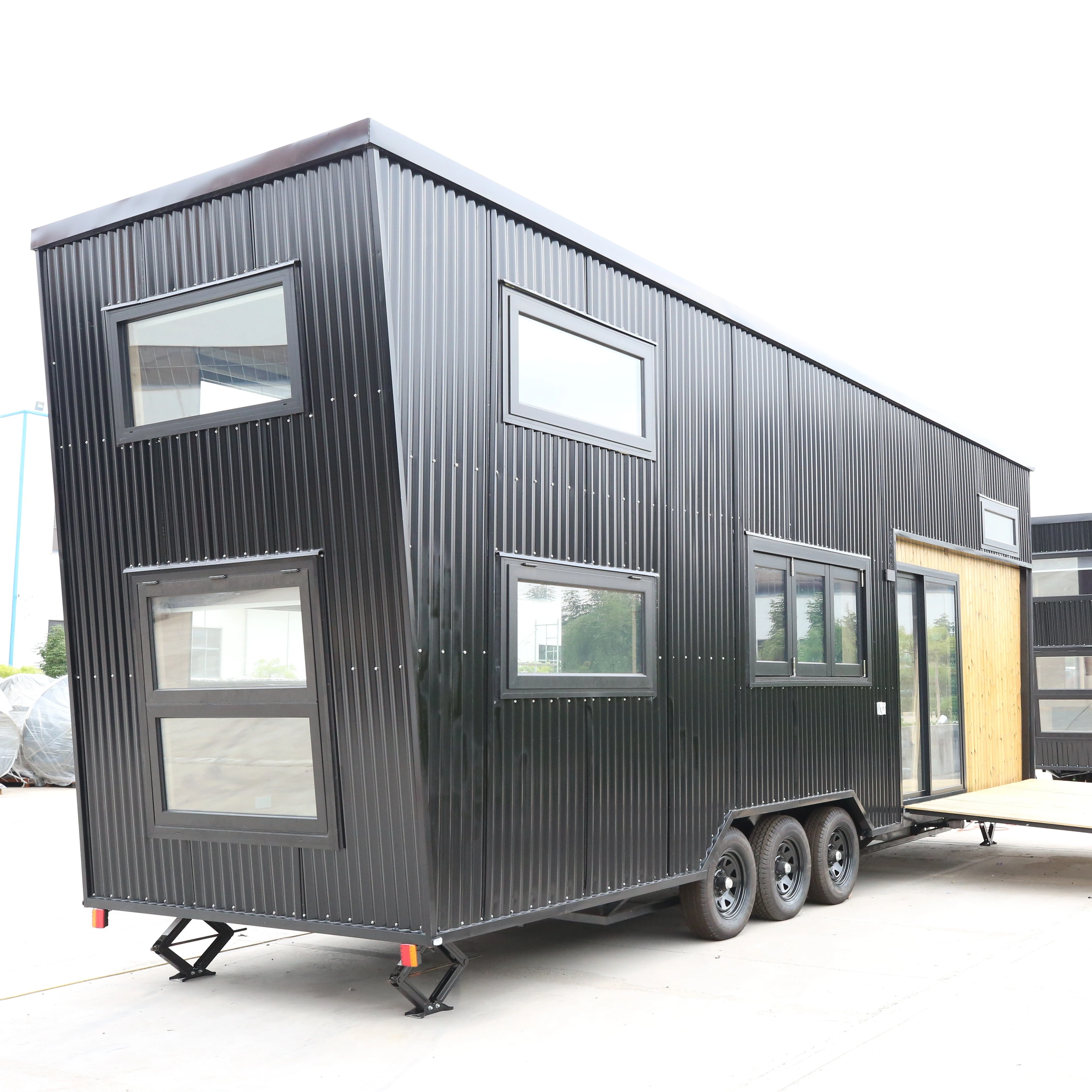 Tiny Expandable Container House with Trailer on Wheels