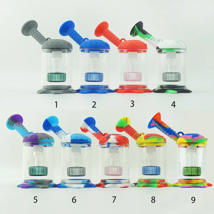 wholesale silicone weeding jar glass accessories water smoking pipes silicone smoking pipes tobacco hand water pipes
