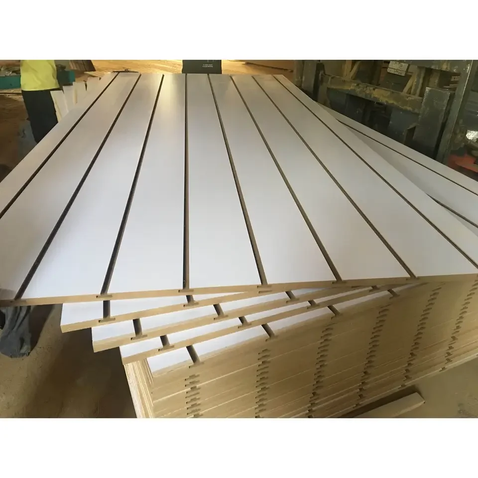 high quality slatwall panel grooved MDF board slotted mdf board for wholesale