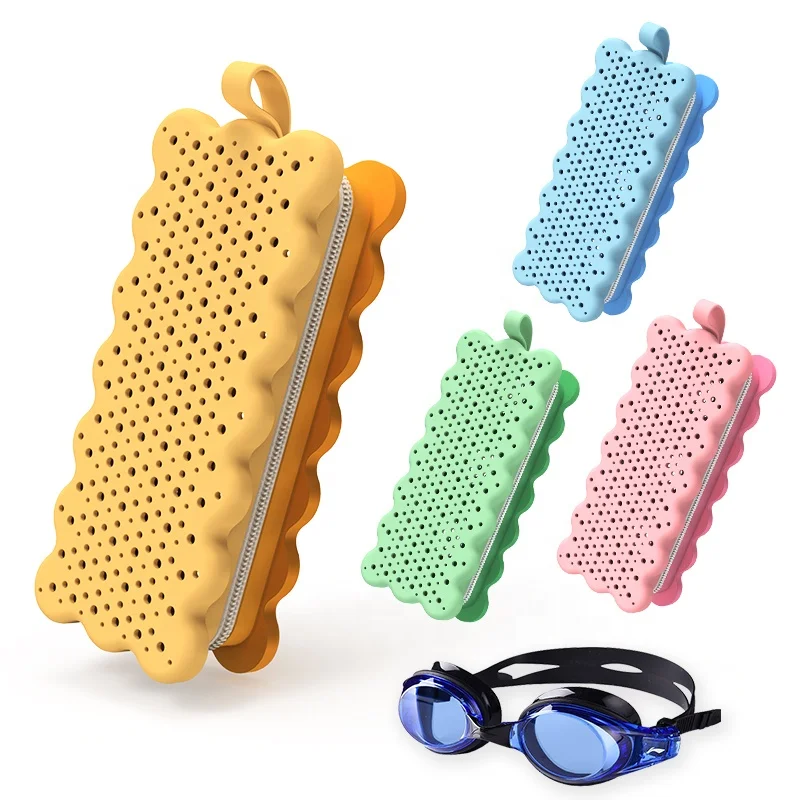 Custom Swim Goggle Case For Swimming Goggles, Silicone Protective Cases with Drain Hole for Goggles