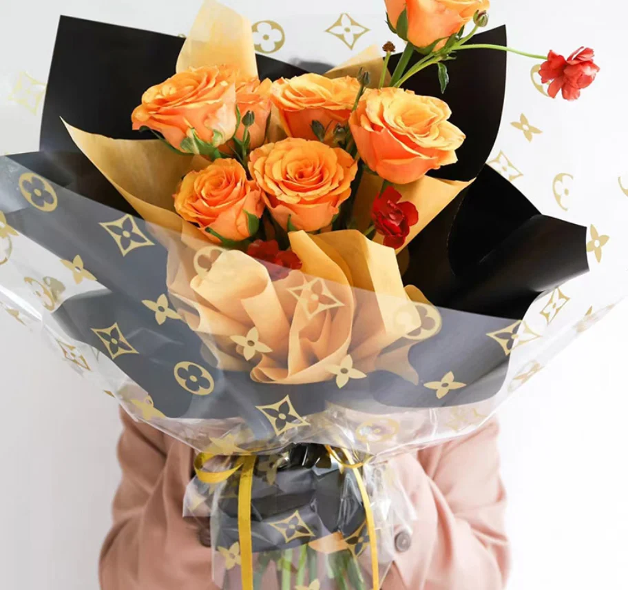 Hot sale Matte double-sided two-color waterproof roll bouquet flower bouquet wrapping paper wrapping flower