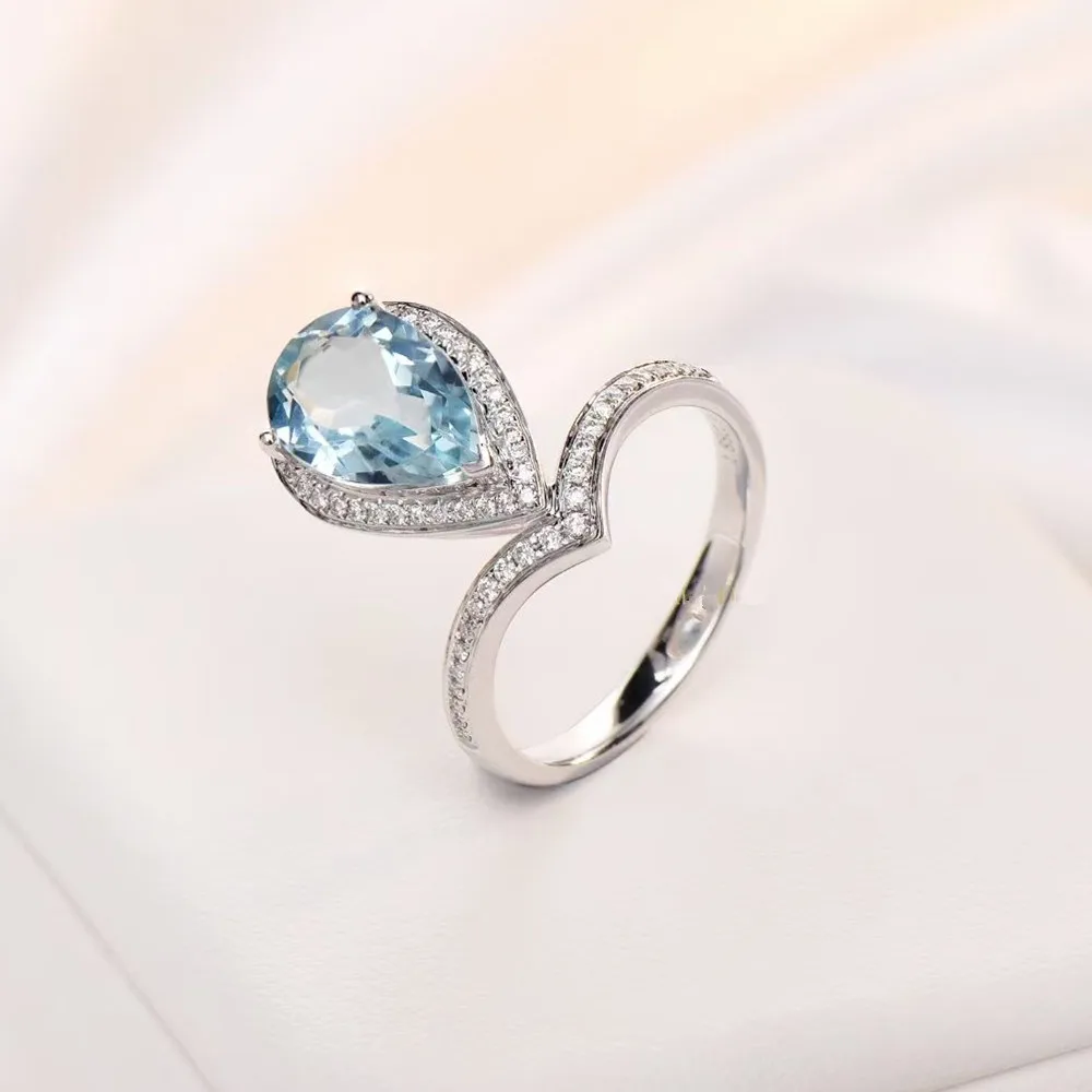 Aimgal ювелирные изделия светло-голубой шпинели 18 каратное золото платина D1.5ct d0.17ct кольцо с бриллиантом на заказ обручальное кольцо