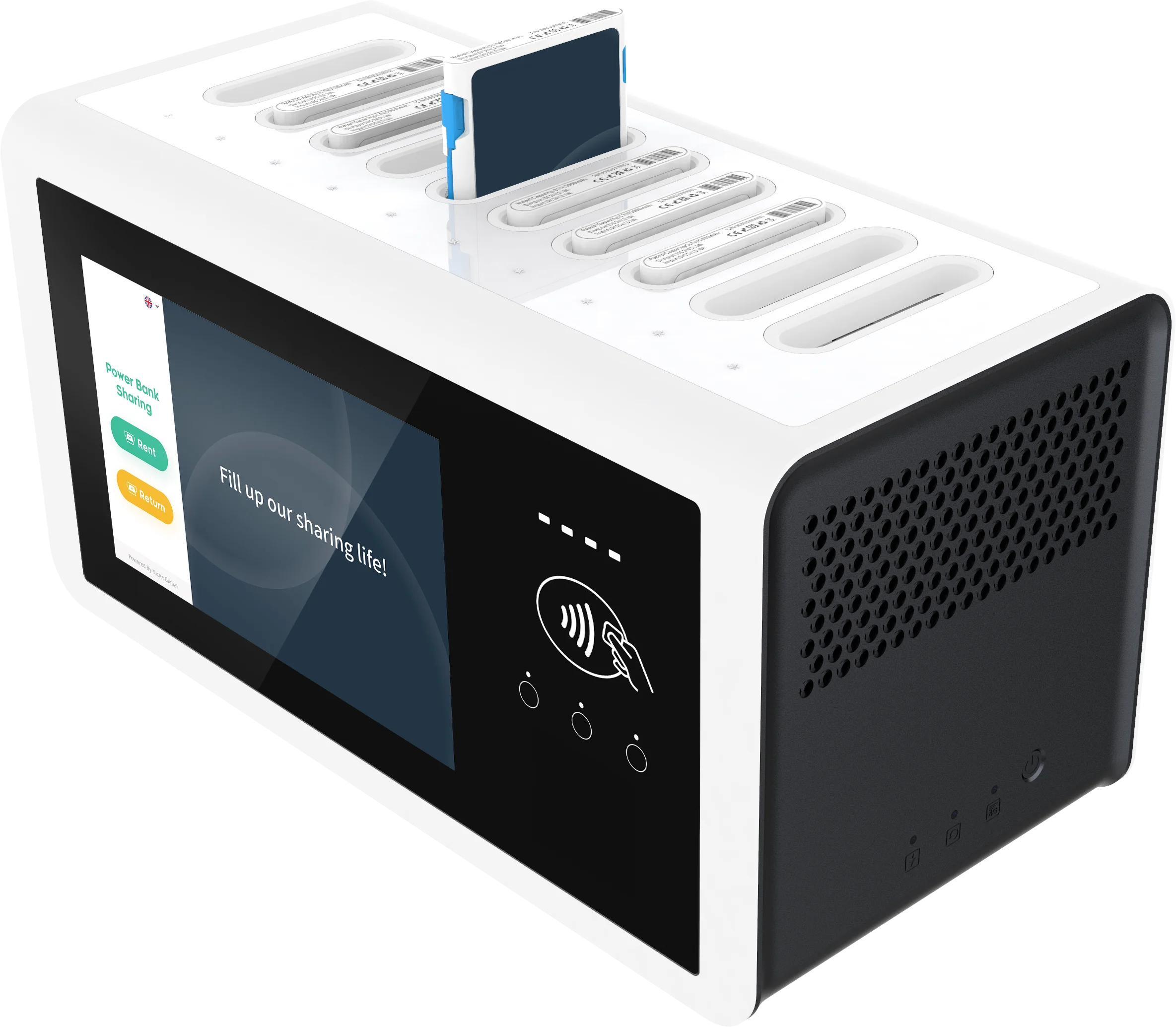 Power Banks high capacity for EU with POS interface restaurant shop railway station