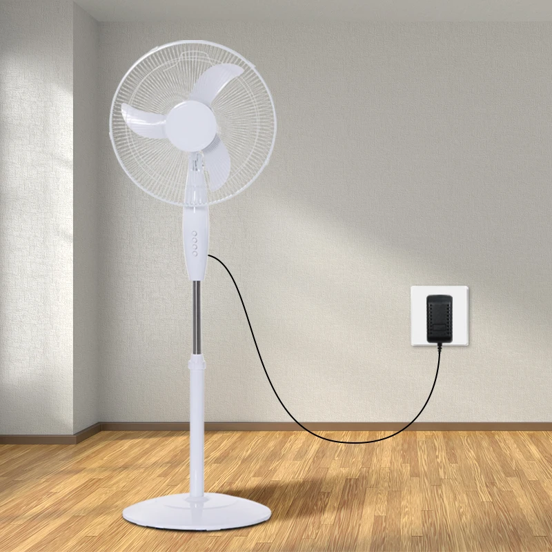 Factory Wholesale Indoor Outdoor 16Inch 12V DC BLDC Motor Electric Solar Powered Standing Fan For Home Use