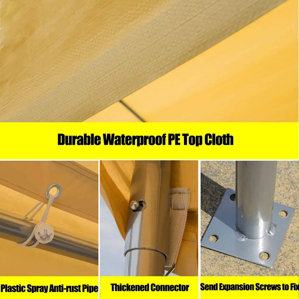 Carport Frame Tent Party Tent Waterproof Portable High Performance Car Roof with Large Space Garden Storage Shed