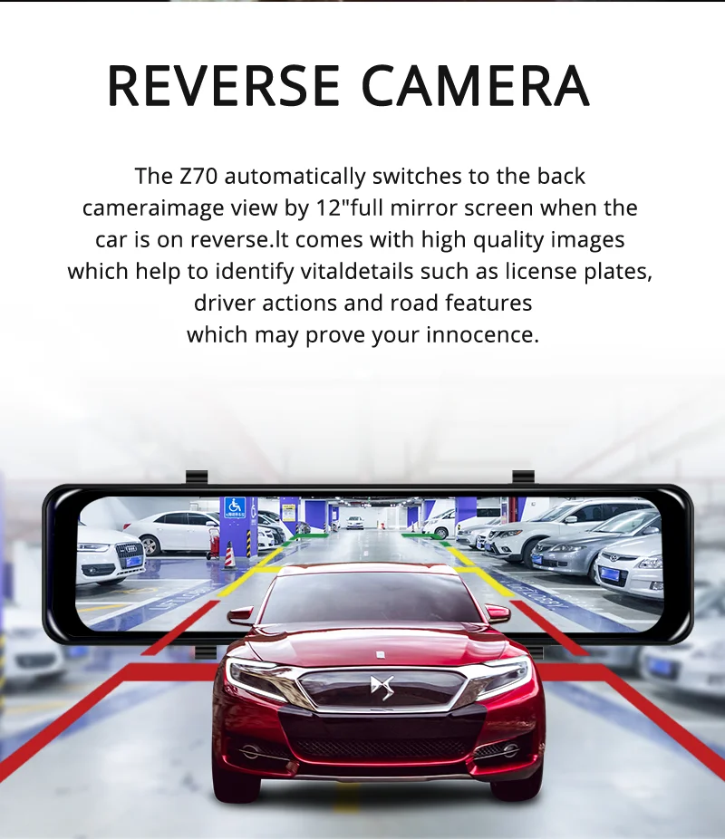 car dvr camera gps navigation android dashboard  factory 12 Inch   rearview mirror for car  WIFI ADAS Dash Cam 4G+32G Dual Lens