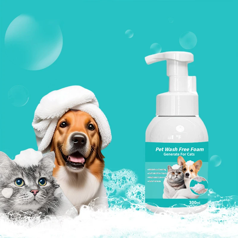 300ml Foam Dry Shampoo for Pets Waterless Gentle Body Cleaning Bubble Pet Foot Washing Dog Cleaner