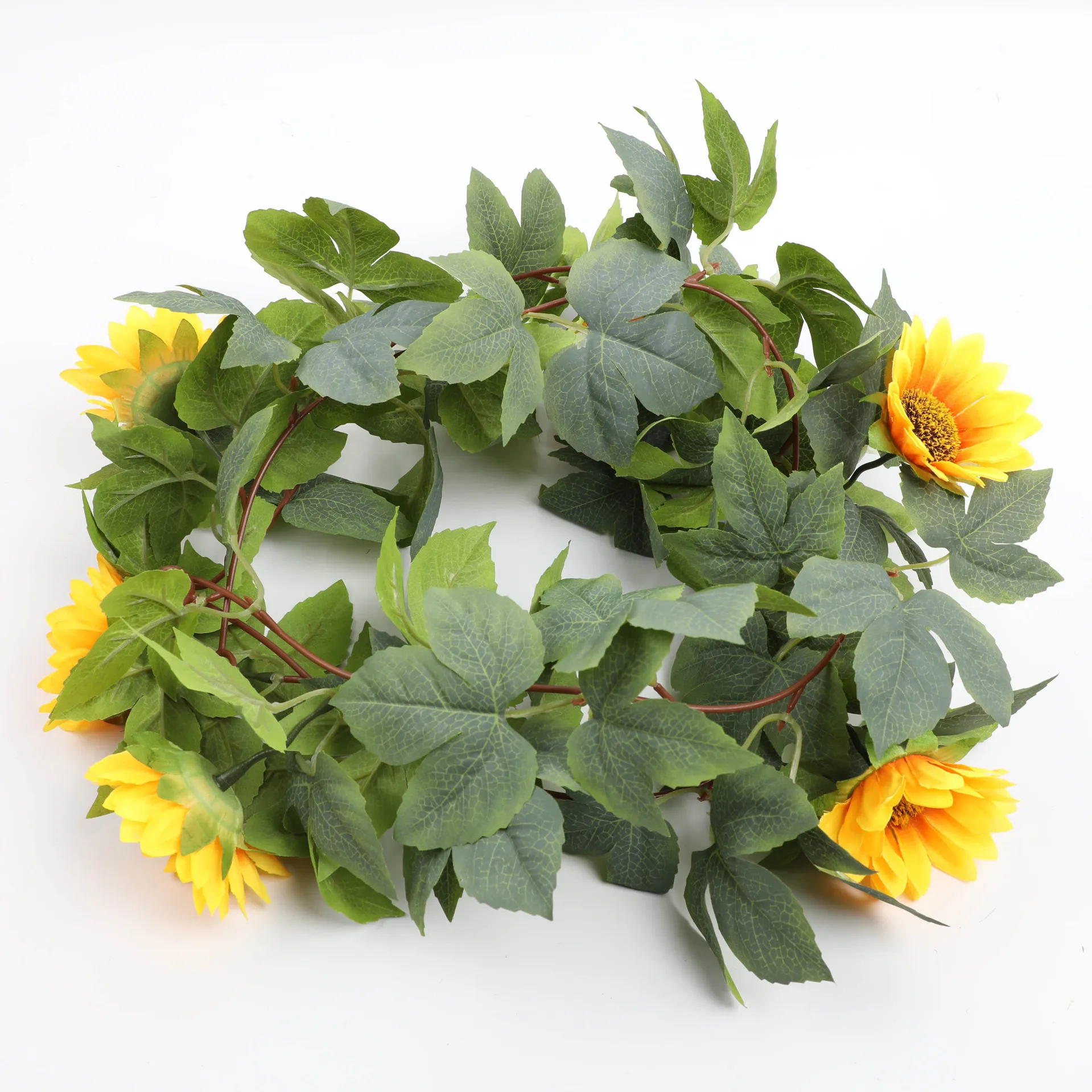 177cm Artificial flower vine sunflower vine artificial sun flower silk wedding decoration artificial flower garland  wholesale