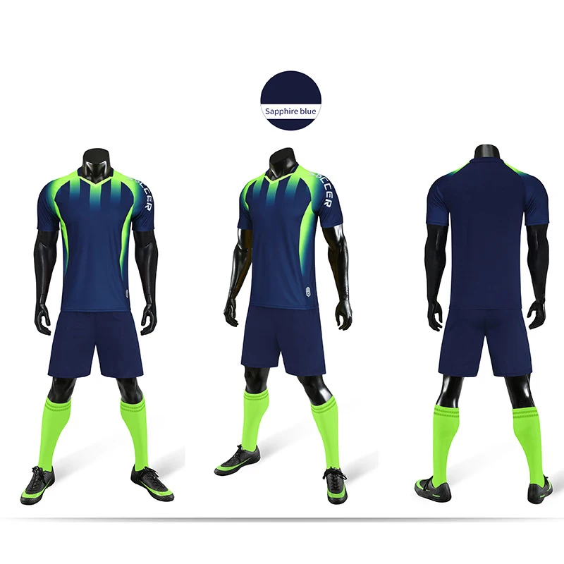 Wholesale New Football Uniform Suits Boys And Girls Adult Game Training Uniforms Sports Short-sleeved Jersey Printing Size