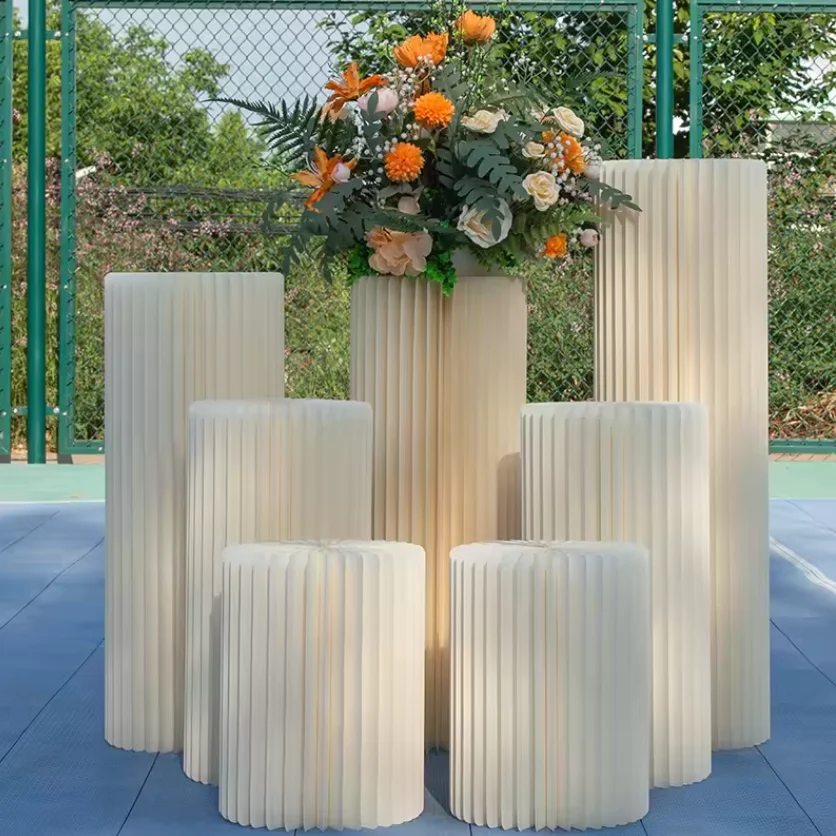 Wedding Folding Dessert Table acrylic Birthday Party Props Wedding Road Guide Paper Roman Column