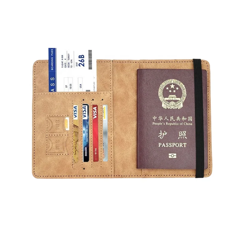 RFID passport bags family travel wallet passport cover with pockets certificate bags case booklet passport holder leather