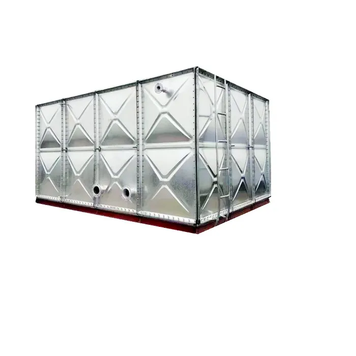 10000L hot dip galvanized HDG steel panels assembled rectangular big capacity pure water treatment water tank