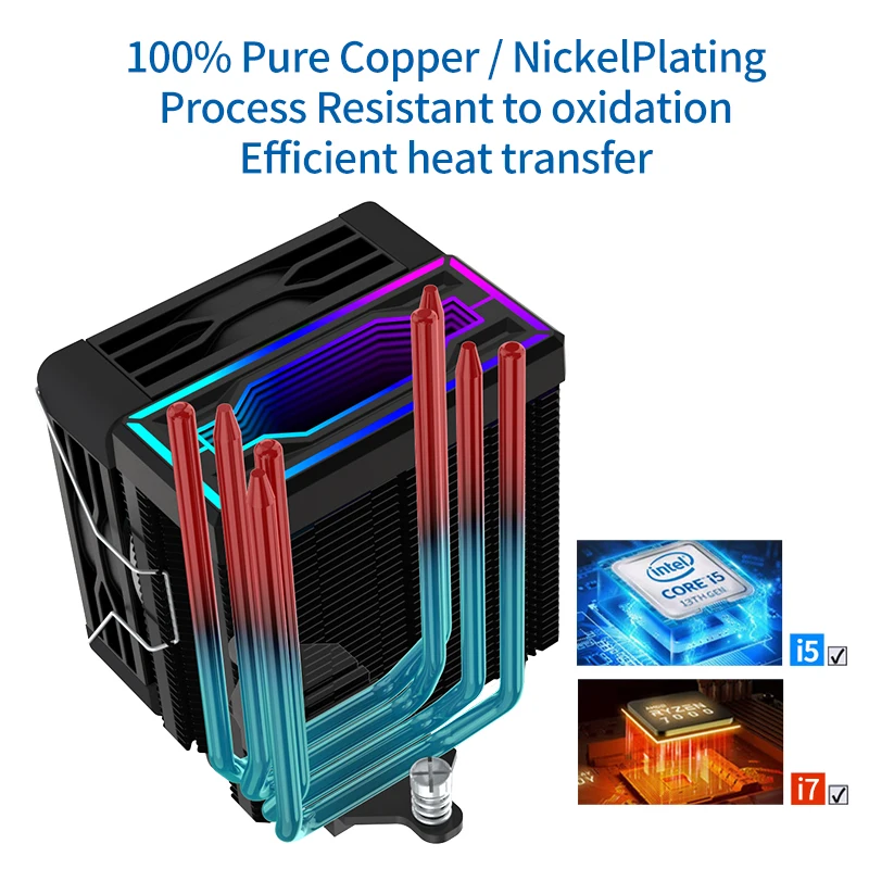 High-performance 90mm Aluminum Cpu Heat Sink Radiator With Dual Fans Factory Price Air Cooling For Computer Cases