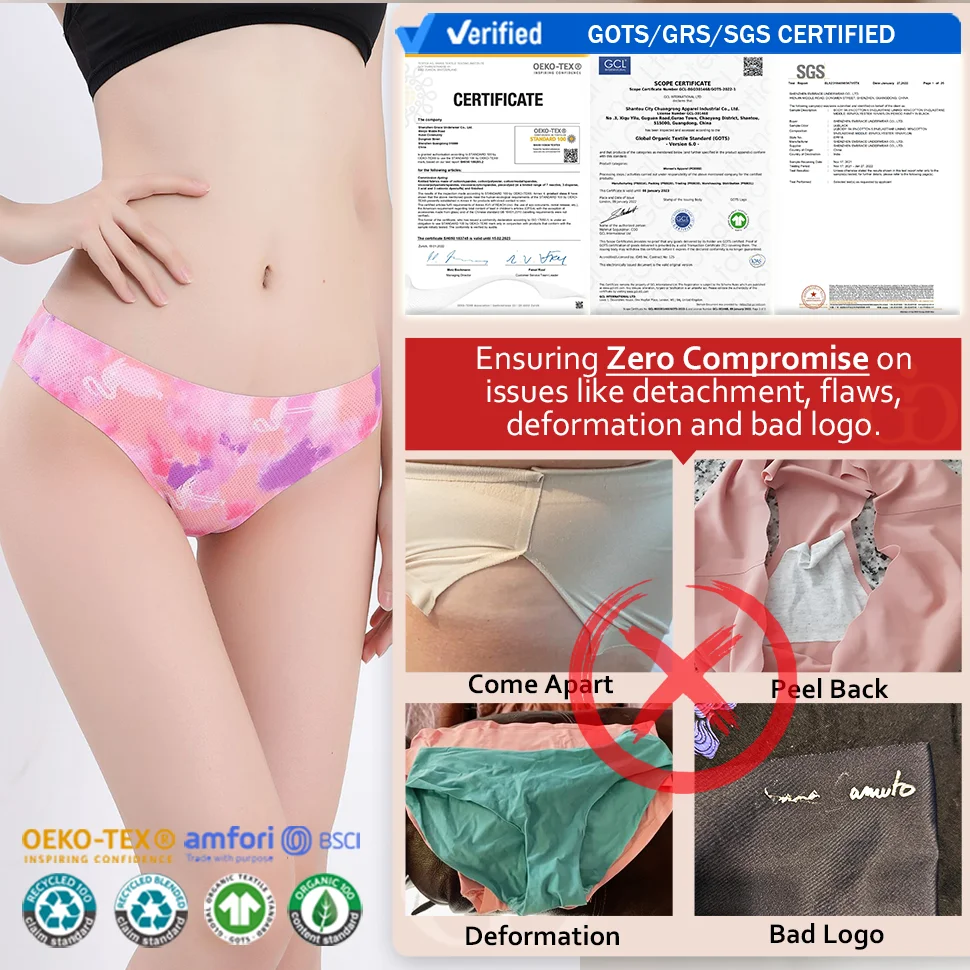 Custom Print Seamless Thongs Floral Leopard Ice Silk Traceless No Show One Piece Women Bonded Tangas Underwear Seamless Panties