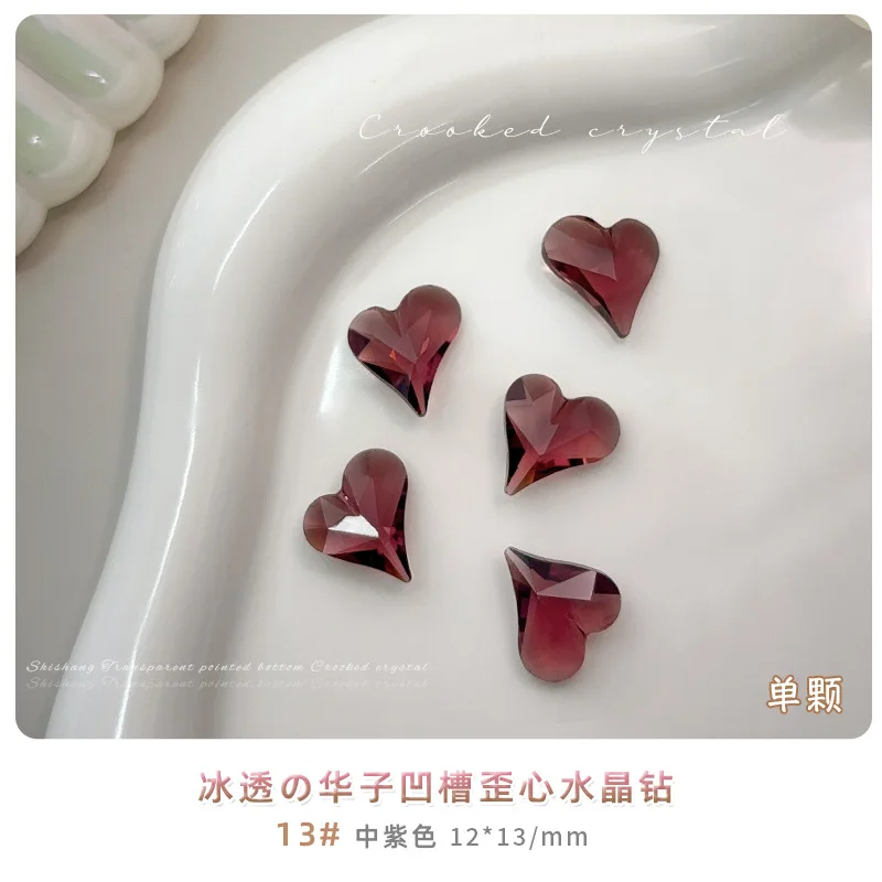 Paso Sico Super Shiny Sweet Heart Glass Point Back Crystal Stone DIY Clothing Jewelry Accessories