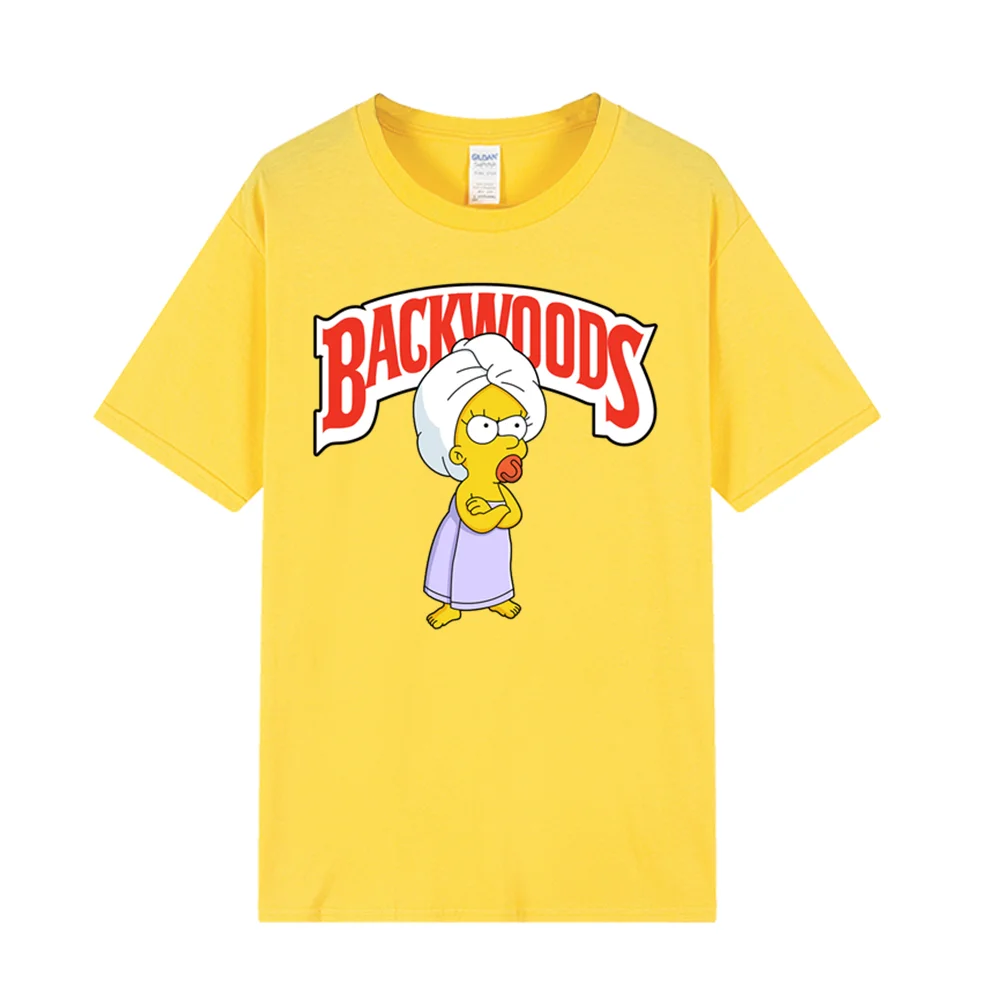 Wholesale Custom Branded Heat Transfer DTG Screen Printing Heavyweight Cotton Backwoods Cookie Simpson T Shirt For Men