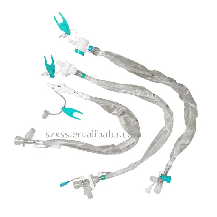 Medical Consumables Two Light Sputum Suction Catheter Set Closed System