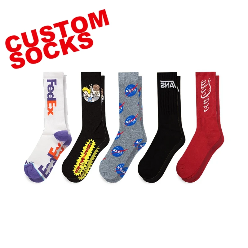 Funny Crazy Colorful Socks Pack Cotton Crew Custom Design Dots Mens Cotton Socks