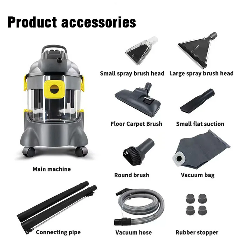 Complete Accessories 1400w Industrial Steam Vacuum Cleaner For All-round Car Wash