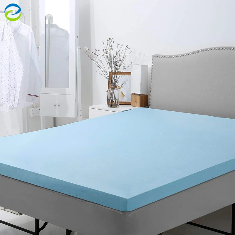 Memory foam Cooling gel infused mattress topper with bamboo removable cover