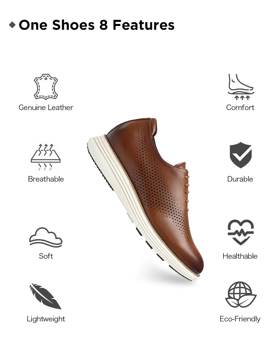 Casual Tall Men Shoes High Heel Shoes For Men Brown Leather Oxford Shoes That Get Taller 7CM / 2.76 Inches Taller