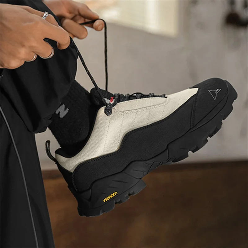 Dropshipping Custom Logo Leisure Men Casual Shoes Waterproof Rubber Sole Climbing Hiking Sneakers for Men