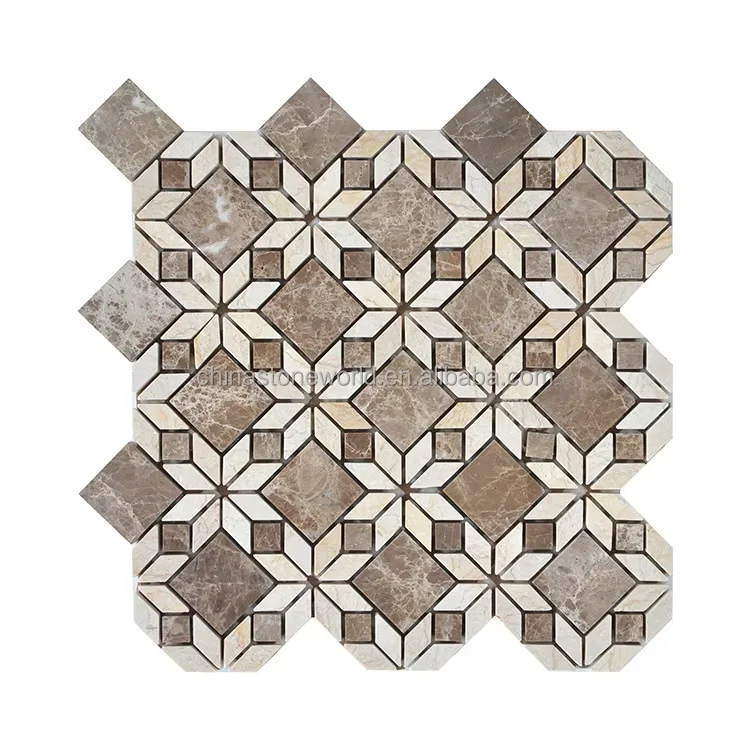 Custom indoor decor high quality marble look stone mosaic marble mosaic tile