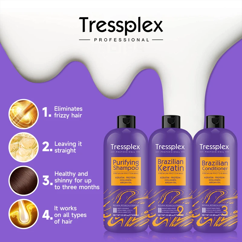 Tressplex OEM Brazilian Hair Organic Keratin Smoothing System Naturals Organic Hydrolyzed Keratin For Hair Treatment