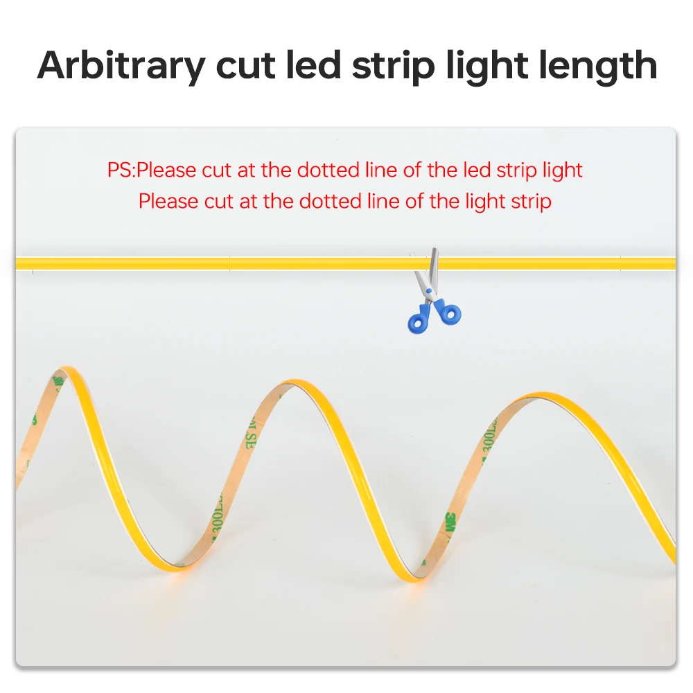 High Density 24V 12V Smart 480leds/m COB LED Strip  Flexible led cob lights
