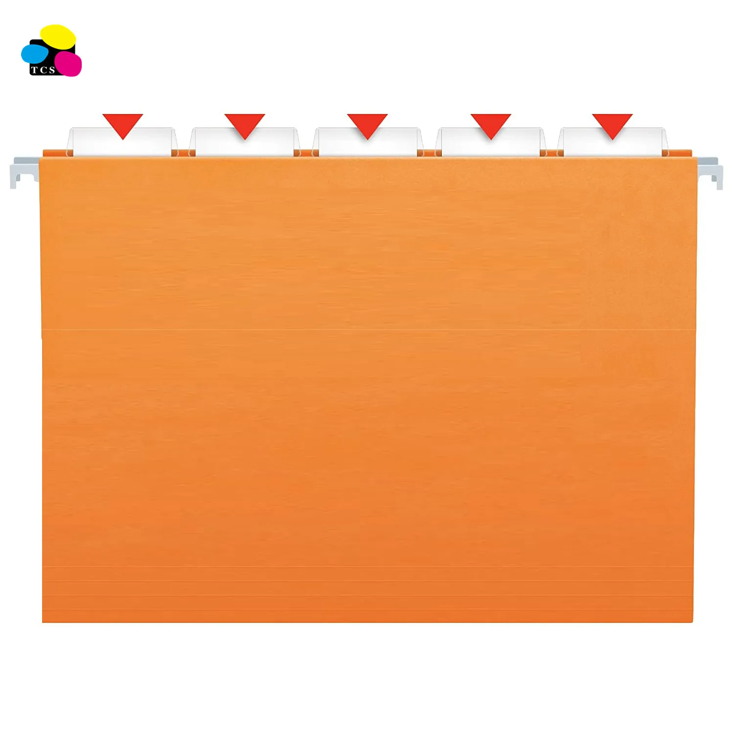 
TCS office supplies 25/BX 1/5 Cut Letter Size Recycled Orange Kraft paper interiors Hanging Folders 