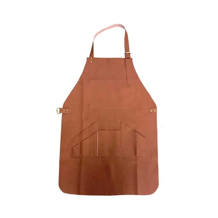 Custom Logo Kitchen Garden Coffee Shop Apron Barber Hairdressing Haircut Leather Apron