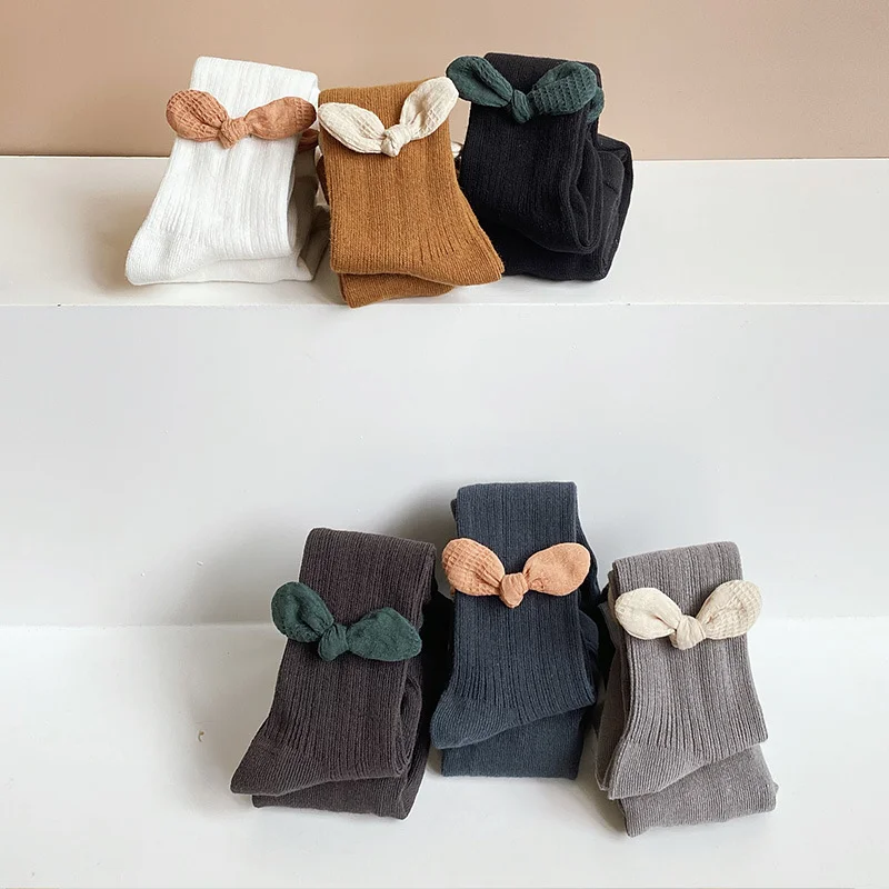 Children bow winter and Autumn girls pantyhose baby kids tights
