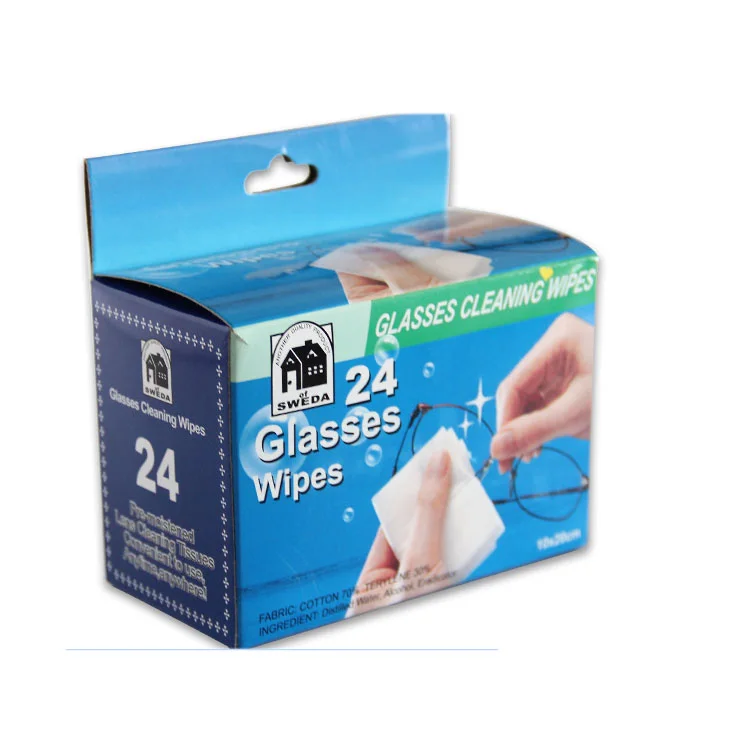 
China Factory Exported Good Quality Easy-taken Disposable Sterilization Eyeglasses Cleaning Wet Wipes 