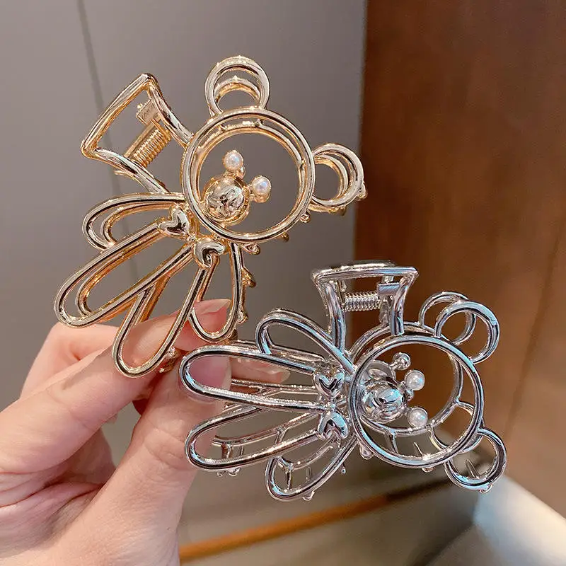 Korean fashion simple temperament hair clip cute metal Little Bear hairpins elegant lovely alloy hair claws for women girls
